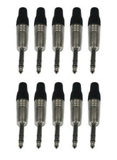 10x Accu 1/4" Klinkenstecker 6,3mm Mono (Silber)
